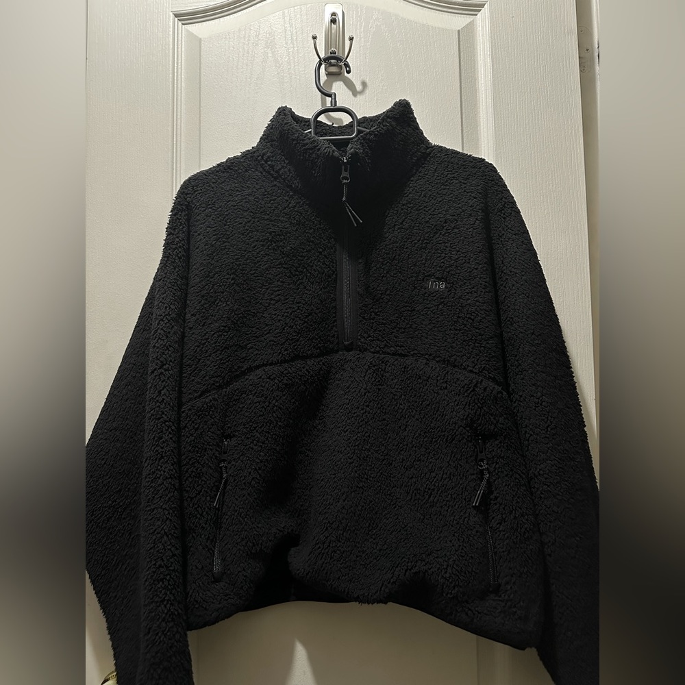 Aritzia TNA Teddy Polar Fleece Half Zip Sweatshirt